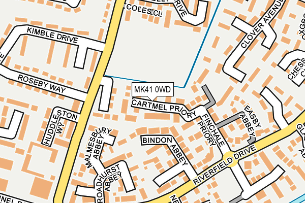 MK41 0WD map - OS OpenMap – Local (Ordnance Survey)
