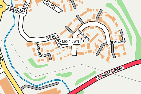 MK41 0WN map - OS OpenMap – Local (Ordnance Survey)