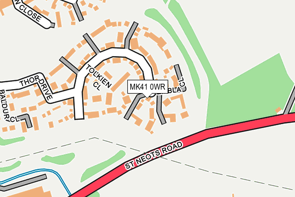 MK41 0WR map - OS OpenMap – Local (Ordnance Survey)