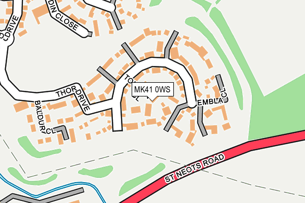 MK41 0WS map - OS OpenMap – Local (Ordnance Survey)