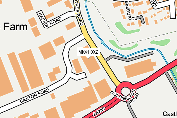 MK41 0XZ map - OS OpenMap – Local (Ordnance Survey)