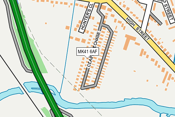 MK41 6AF map - OS OpenMap – Local (Ordnance Survey)