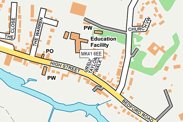 MK41 6EE map - OS OpenMap – Local (Ordnance Survey)