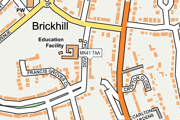 MK41 7AA map - OS OpenMap – Local (Ordnance Survey)