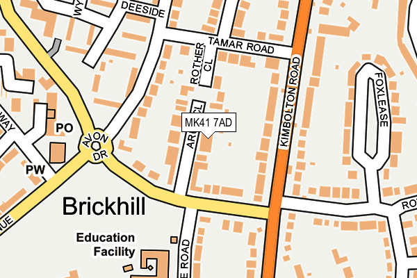 MK41 7AD map - OS OpenMap – Local (Ordnance Survey)