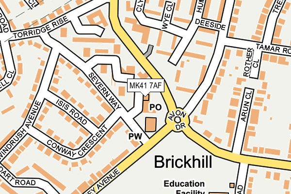 MK41 7AF map - OS OpenMap – Local (Ordnance Survey)