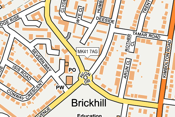 MK41 7AG map - OS OpenMap – Local (Ordnance Survey)