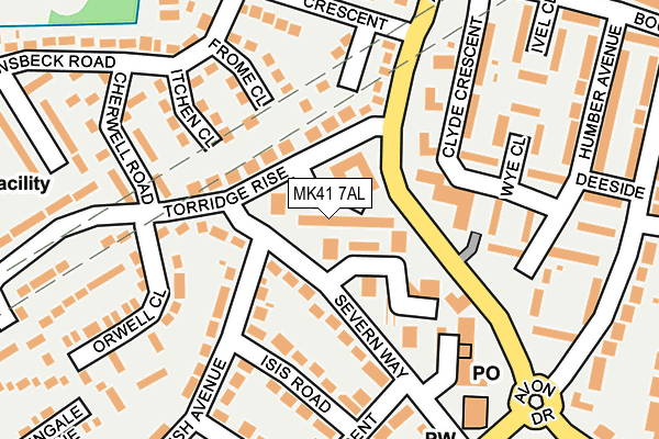 MK41 7AL map - OS OpenMap – Local (Ordnance Survey)