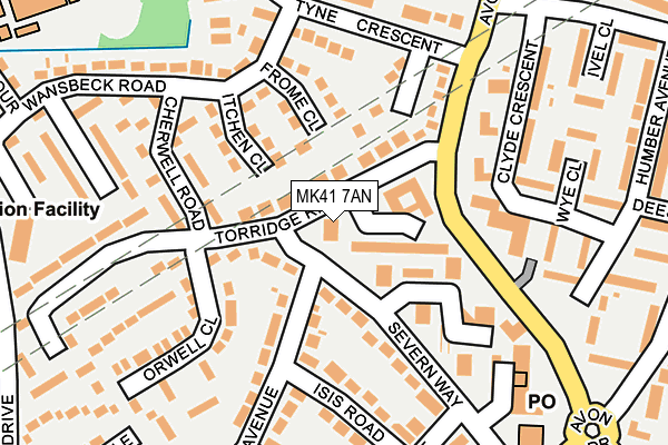 MK41 7AN map - OS OpenMap – Local (Ordnance Survey)