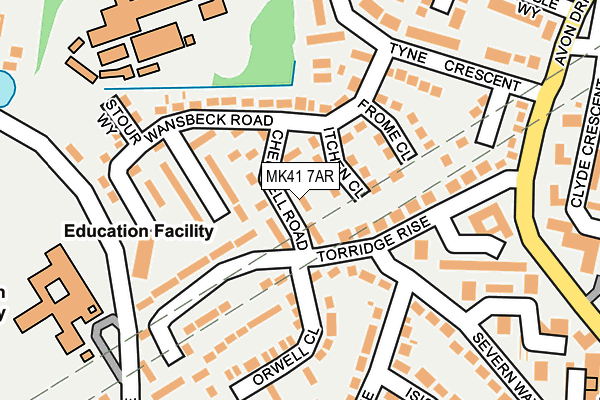 MK41 7AR map - OS OpenMap – Local (Ordnance Survey)