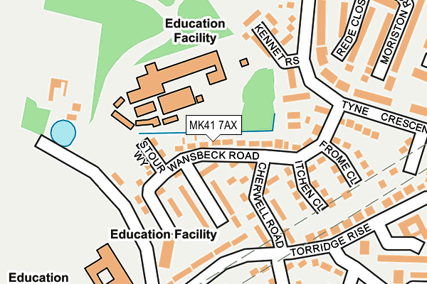 MK41 7AX map - OS OpenMap – Local (Ordnance Survey)