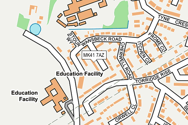 MK41 7AZ map - OS OpenMap – Local (Ordnance Survey)