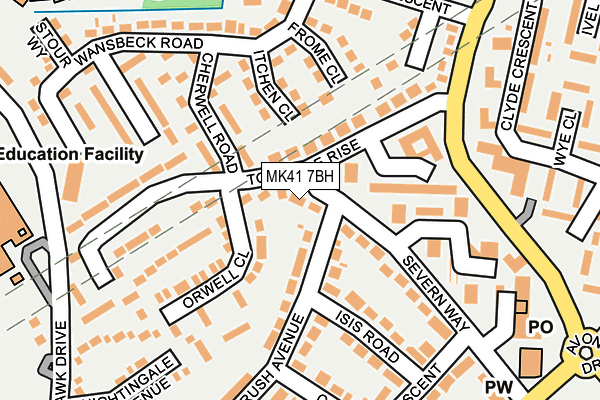 MK41 7BH map - OS OpenMap – Local (Ordnance Survey)