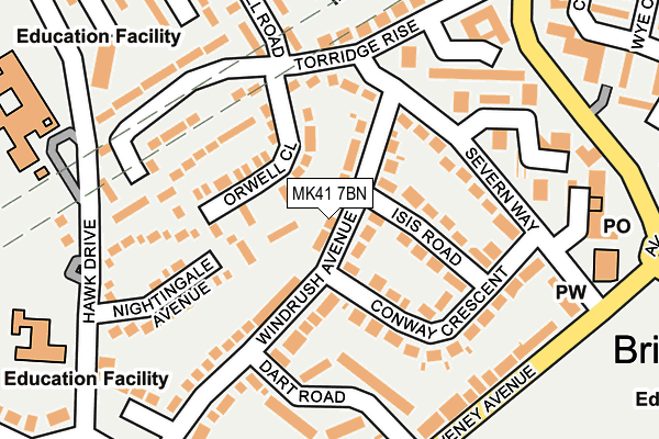 MK41 7BN map - OS OpenMap – Local (Ordnance Survey)