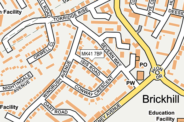 MK41 7BP map - OS OpenMap – Local (Ordnance Survey)