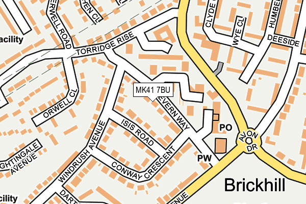 MK41 7BU map - OS OpenMap – Local (Ordnance Survey)