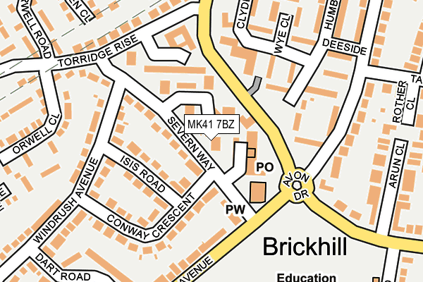 MK41 7BZ map - OS OpenMap – Local (Ordnance Survey)