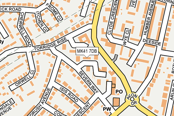 MK41 7DB map - OS OpenMap – Local (Ordnance Survey)