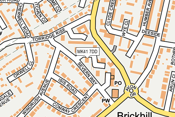 MK41 7DD map - OS OpenMap – Local (Ordnance Survey)