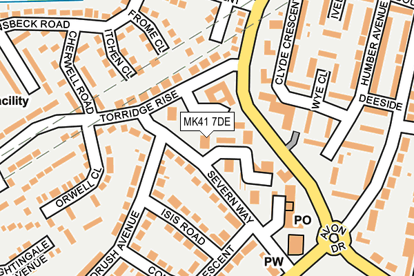 MK41 7DE map - OS OpenMap – Local (Ordnance Survey)