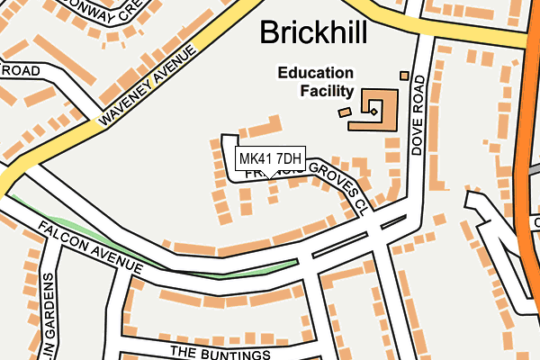 MK41 7DH map - OS OpenMap – Local (Ordnance Survey)