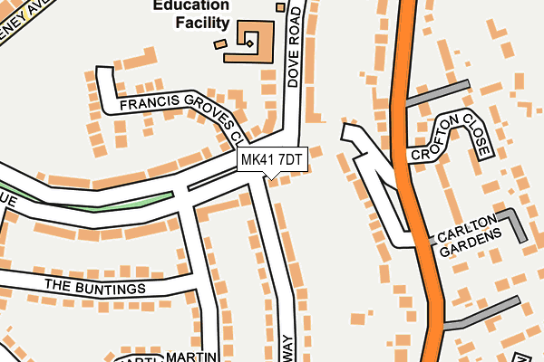 MK41 7DT map - OS OpenMap – Local (Ordnance Survey)