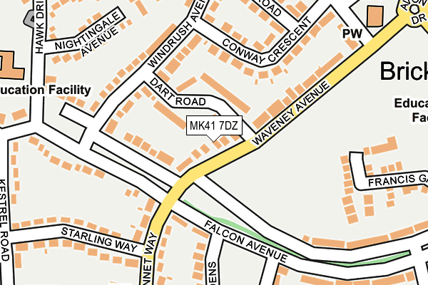 MK41 7DZ map - OS OpenMap – Local (Ordnance Survey)