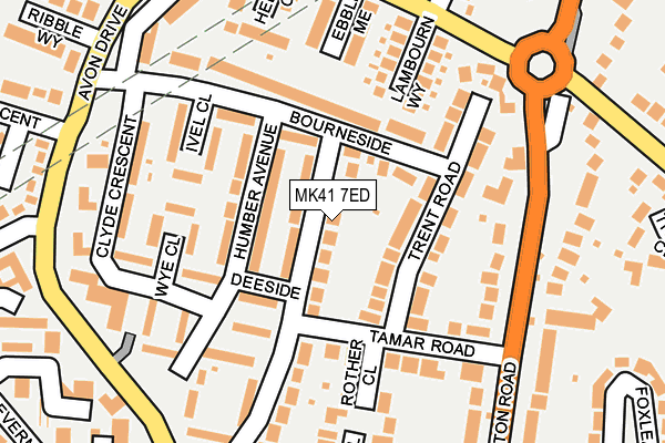 MK41 7ED map - OS OpenMap – Local (Ordnance Survey)