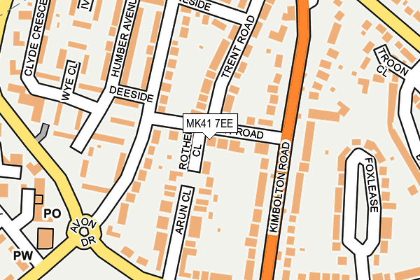 MK41 7EE map - OS OpenMap – Local (Ordnance Survey)