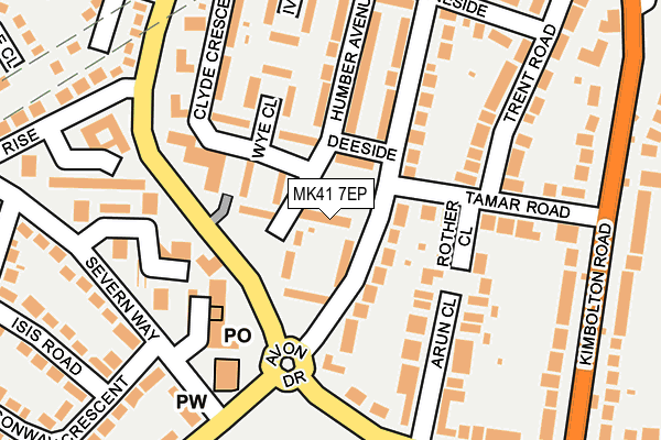 MK41 7EP map - OS OpenMap – Local (Ordnance Survey)