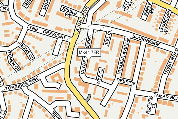 MK41 7ER map - OS OpenMap – Local (Ordnance Survey)