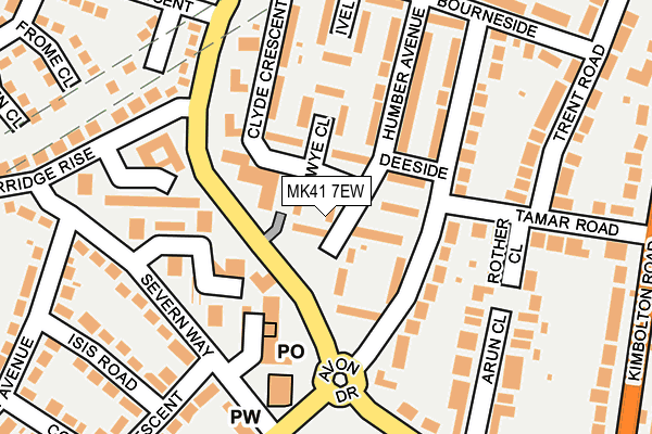 MK41 7EW map - OS OpenMap – Local (Ordnance Survey)