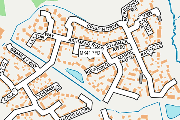 MK41 7FD map - OS OpenMap – Local (Ordnance Survey)