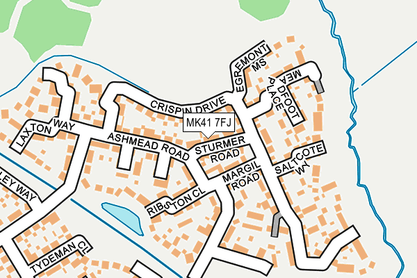 MK41 7FJ map - OS OpenMap – Local (Ordnance Survey)