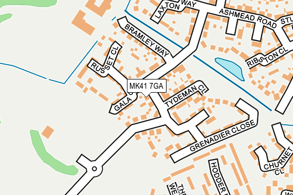 MK41 7GA map - OS OpenMap – Local (Ordnance Survey)