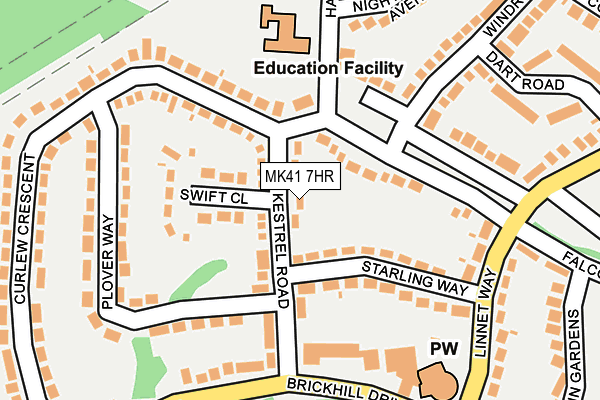 MK41 7HR map - OS OpenMap – Local (Ordnance Survey)