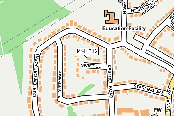 MK41 7HS map - OS OpenMap – Local (Ordnance Survey)