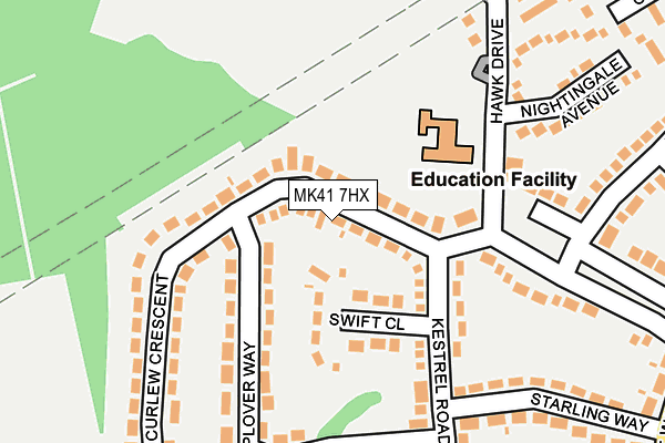 MK41 7HX map - OS OpenMap – Local (Ordnance Survey)