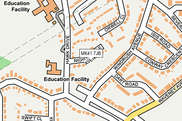 MK41 7JB map - OS OpenMap – Local (Ordnance Survey)