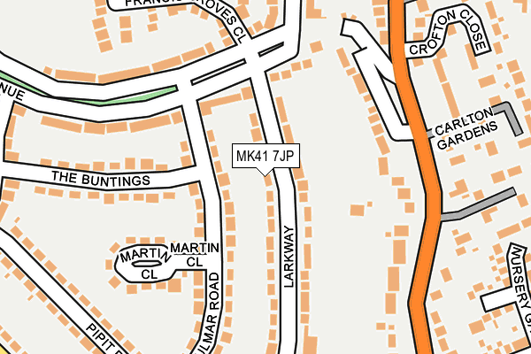 MK41 7JP map - OS OpenMap – Local (Ordnance Survey)