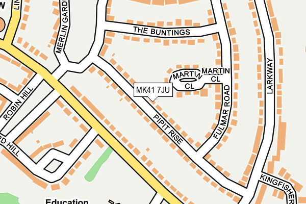 MK41 7JU map - OS OpenMap – Local (Ordnance Survey)