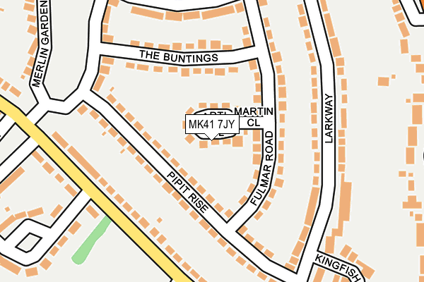 MK41 7JY map - OS OpenMap – Local (Ordnance Survey)