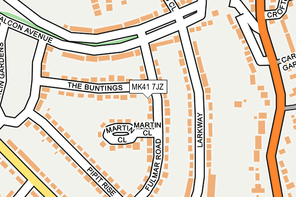 MK41 7JZ map - OS OpenMap – Local (Ordnance Survey)