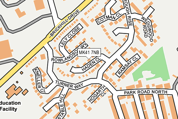 MK41 7NB map - OS OpenMap – Local (Ordnance Survey)