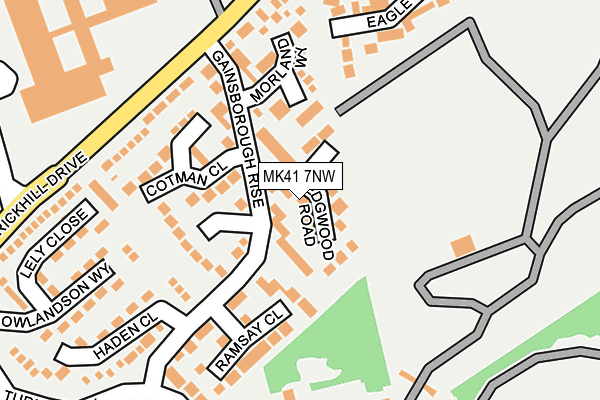 MK41 7NW map - OS OpenMap – Local (Ordnance Survey)