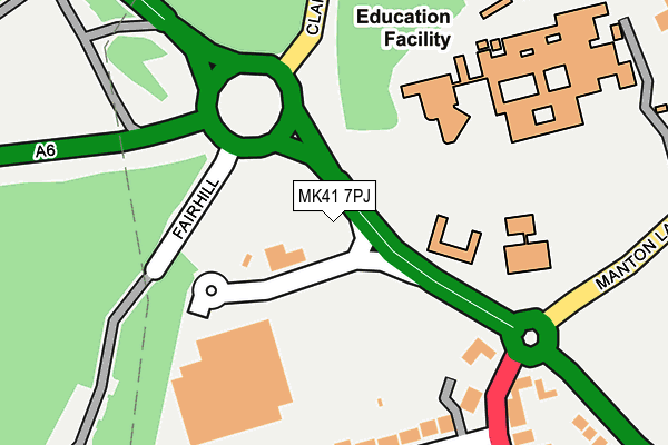 MK41 7PJ map - OS OpenMap – Local (Ordnance Survey)