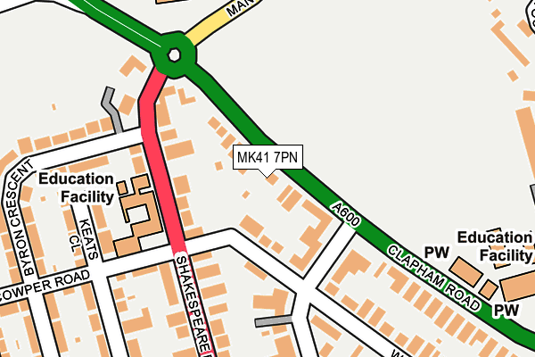 MK41 7PN map - OS OpenMap – Local (Ordnance Survey)