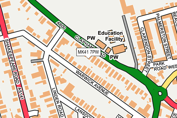 MK41 7PW map - OS OpenMap – Local (Ordnance Survey)