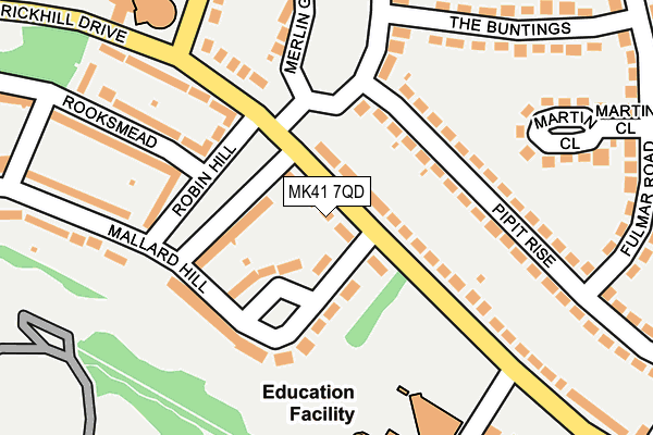 MK41 7QD map - OS OpenMap – Local (Ordnance Survey)