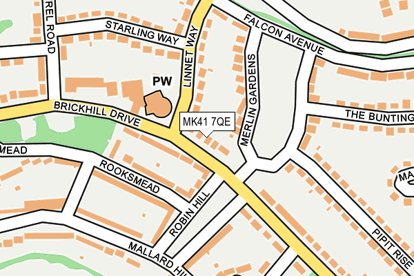 MK41 7QE map - OS OpenMap – Local (Ordnance Survey)